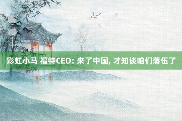 彩虹小马 福特CEO: 来了中国， 才知谈咱们落伍了