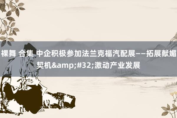 裸舞 合集 中企积极参加法兰克福汽配展——拓展献媚契机&#32;激动产业发展