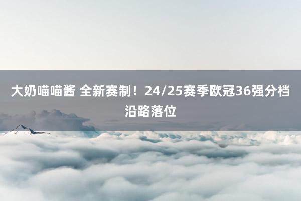 大奶喵喵酱 全新赛制！24/25赛季欧冠36强分档沿路落位