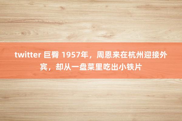 twitter 巨臀 1957年，周恩来在杭州迎接外宾，却从一盘菜里吃出小铁片