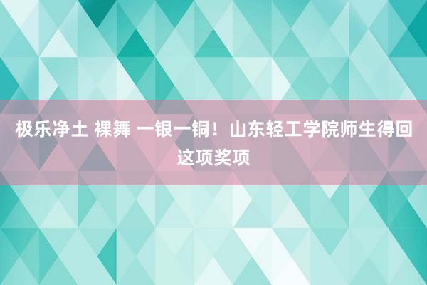 极乐净土 裸舞 一银一铜！山东轻工学院师生得回这项奖项