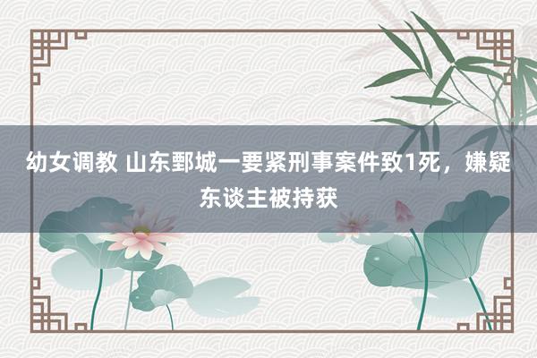 幼女调教 山东鄄城一要紧刑事案件致1死，嫌疑东谈主被持获