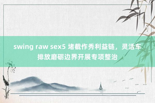 swing raw sex5 堵截作秀利益链，灵活车排放磨砺边界开展专项整治