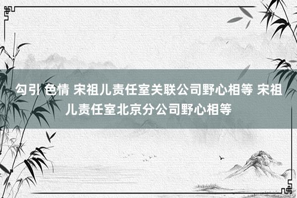 勾引 色情 宋祖儿责任室关联公司野心相等 宋祖儿责任室北京分公司野心相等