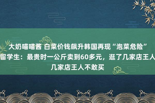 大奶喵喵酱 白菜价钱飙升韩国再现“泡菜危险”？在韩留学生：最贵时一公斤卖到60多元，逛了几家店王人不敢买