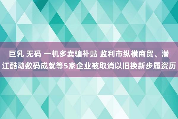 巨乳 无码 一机多卖骗补贴 监利市纵横商贸、潜江酷动数码成就等5家企业被取消以旧换新步履资历