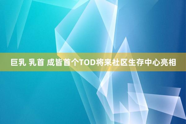 巨乳 乳首 成皆首个TOD将来社区生存中心亮相