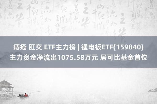 痔疮 肛交 ETF主力榜 | 锂电板ETF(159840)主力资金净流出1075.58万元 居可比基金首位