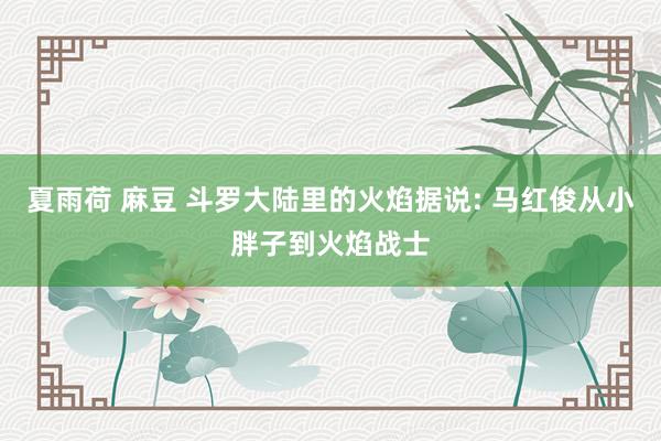 夏雨荷 麻豆 斗罗大陆里的火焰据说: 马红俊从小胖子到火焰战士